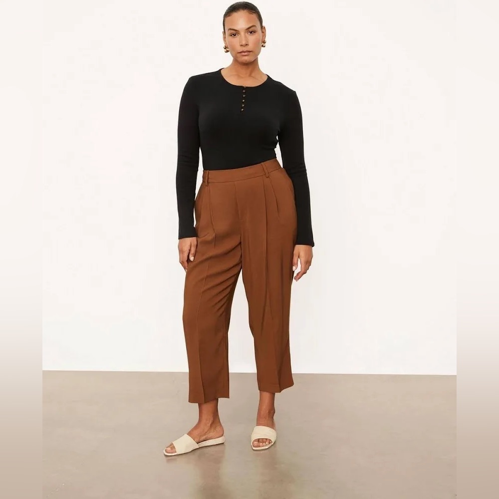 Vince Stove Pipe Pull On Pants Dark Vicuna Brown Women's Size XXXL